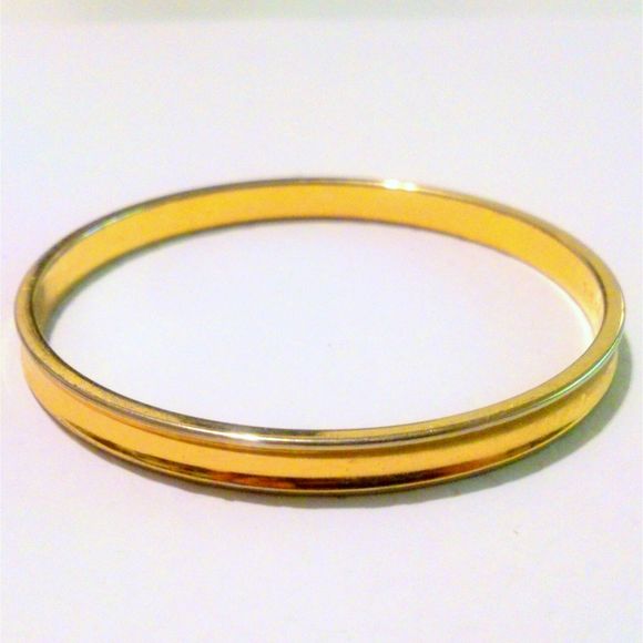 Vintage Monet Gold Tone Concave Bangle Bracelet - Picture 1 of 4